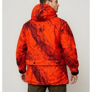 Gamehide Camo Hunting Jacket‎ Mens L Blaze Orange Quiet Outdoorsman Naked North